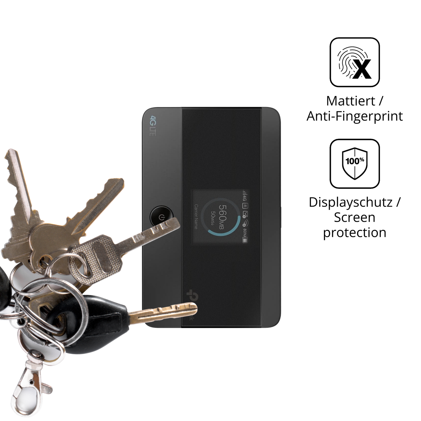 dipos Displayschutz für TP-Link M7350, mattierte Oberfläche, Blickschutzfilter und perfekter Passform