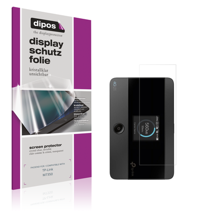 Klare Displayschutzfolie von dipos passend für TP-Link M7350, präziser Zuschnitt und blasenfrei montiert