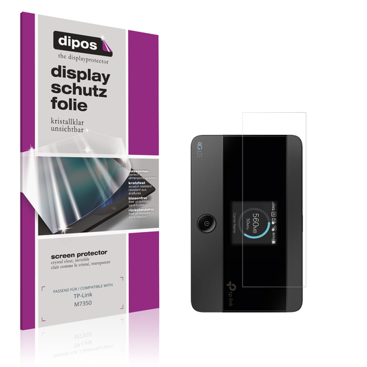 Klare Displayschutzfolie von dipos passend für TP-Link M7350, präziser Zuschnitt und blasenfrei montiert