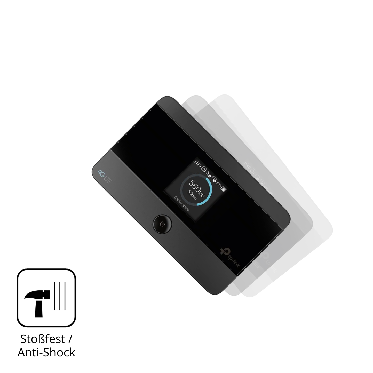 Schutz gegen Kratzer auf dem TP-Link M7350 Glas durch Schlüssel, Stöße gegen die Tischkante oder Stürze