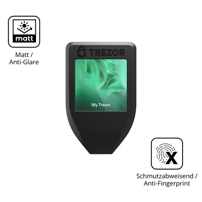 Dünne und entspiegelnde Folie passend zugeschnitten für Trezor Model T
