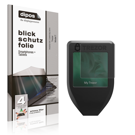 Blickschutzfolie von dipos passend für Trezor Model T, präziser Zuschnitt und blasenfrei montiert