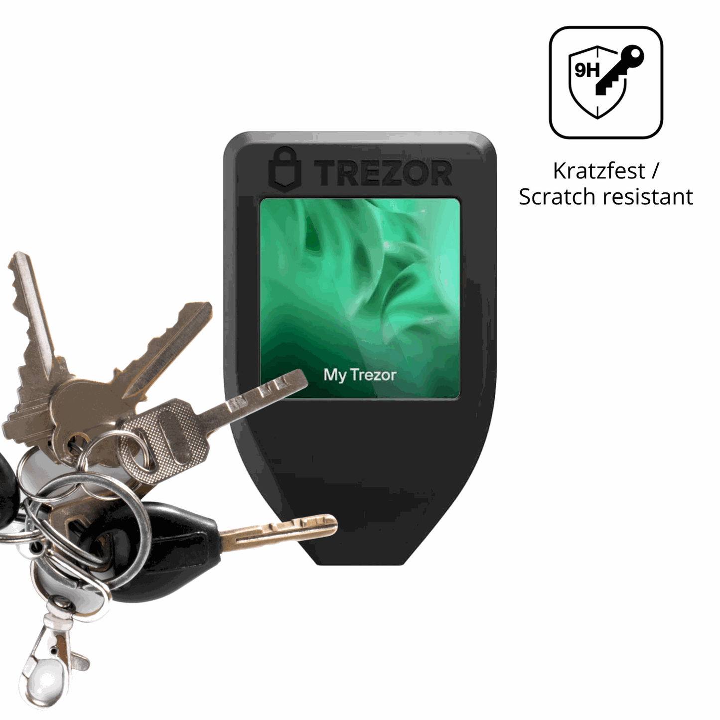 dipos Displayschutz für Trezor Model T, transparente Oberfläche, perfekte Passform auch für die Rundungen