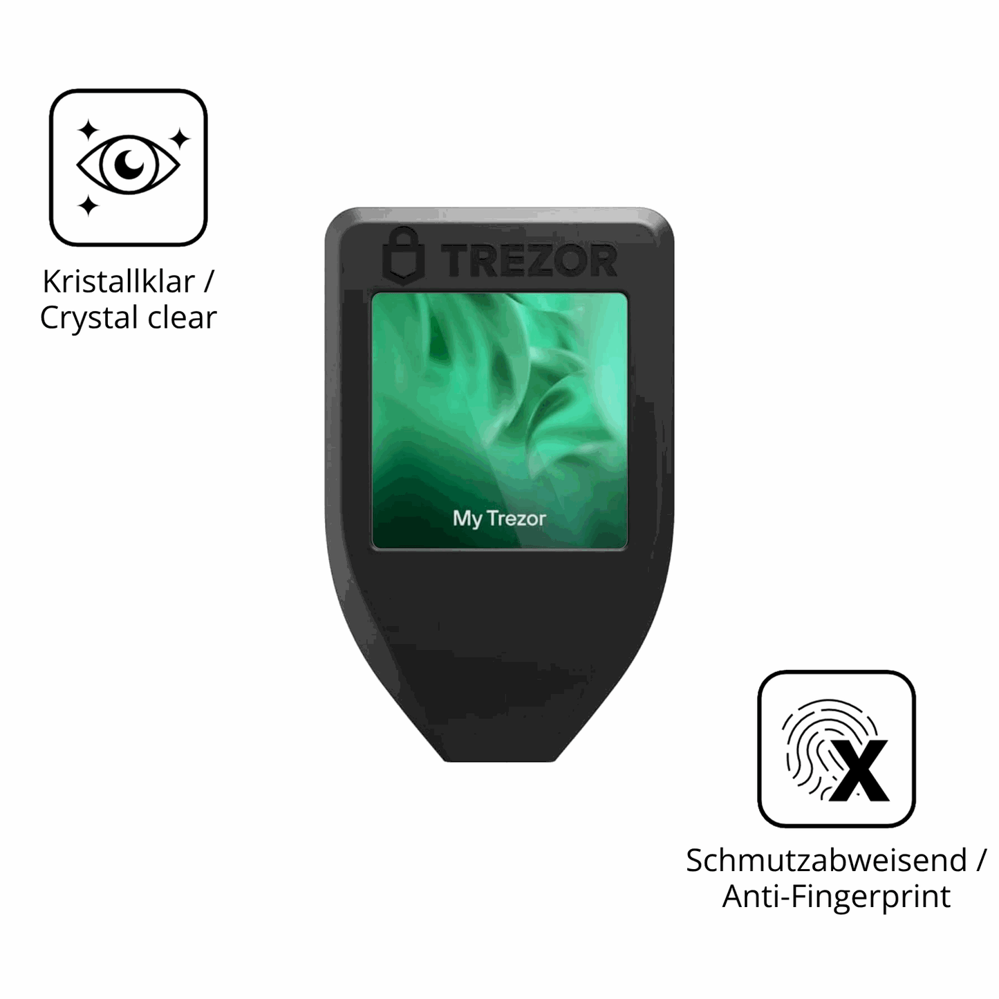 Flexible TPU-Folie passend zugeschnitten für Trezor Model T, vollständige Abdeckung