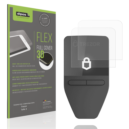 Matte Displayschutzfolie von dipos passend für Trezor Safe 3, 100% Displayabdeckung und blasenfreie Montage