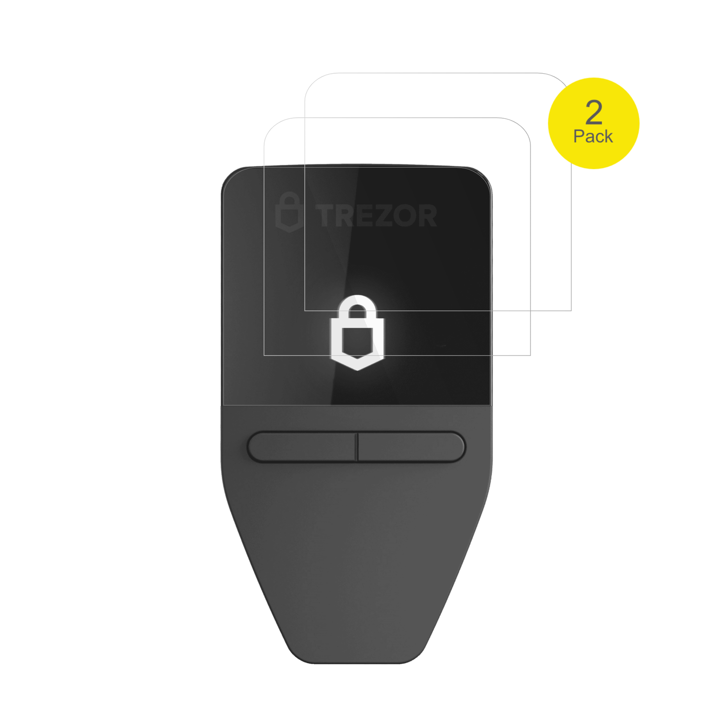 TrezorSafe 3 mit aufgebrachter dipos Displayschutzfolie, glasklare Darstellung ohne Einschränkungen