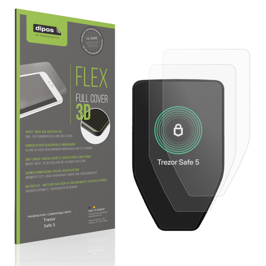 Matte Displayschutzfolie von dipos passend für Trezor Safe 5, 100% Displayabdeckung und blasenfreie Montage