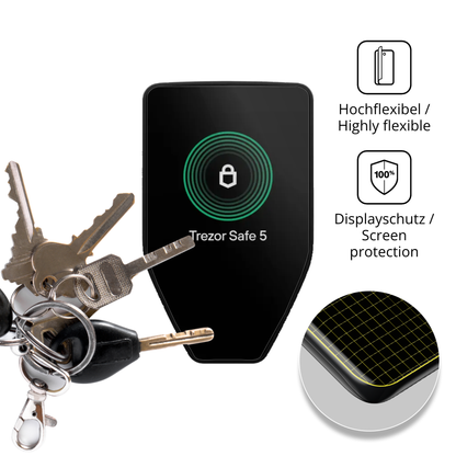 dipos Displayschutz für Trezor Safe 5, transparente Oberfläche, geringe Dicke und perfekte Passform