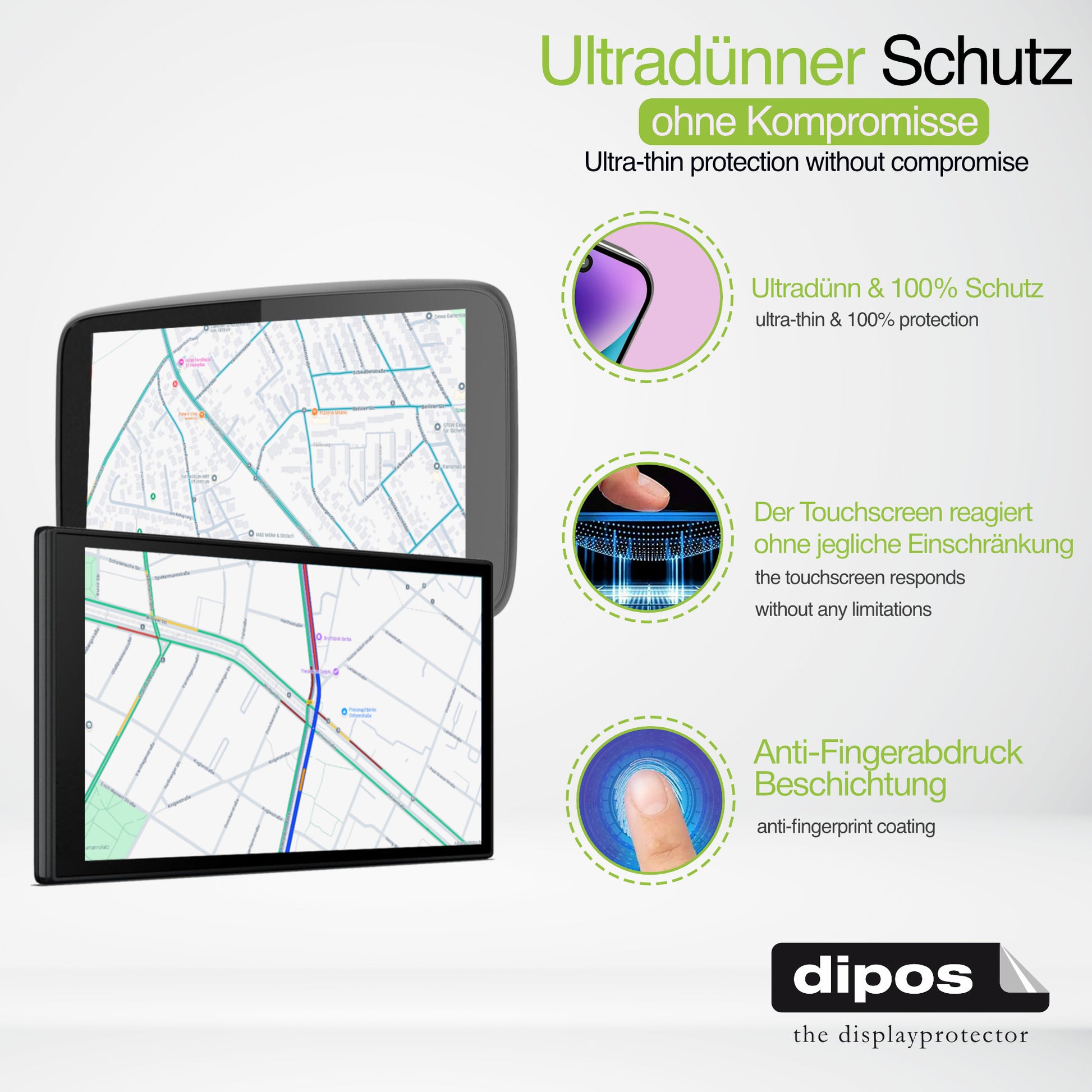 dipos Displayschutz für Triumph Tiger 1200 2018-2021, mattierte Oberfläche, geringe Dicke und perfekte Passform