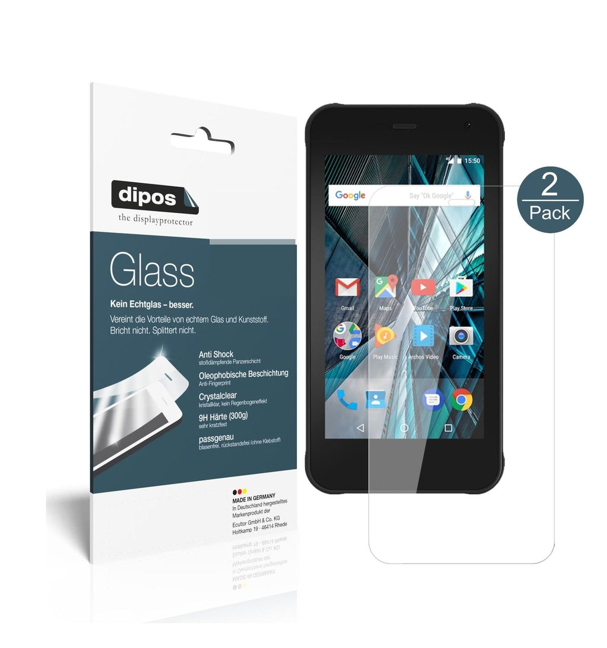 1x 9H Schutzfolie für Archos Sense 47X Panzerfolie