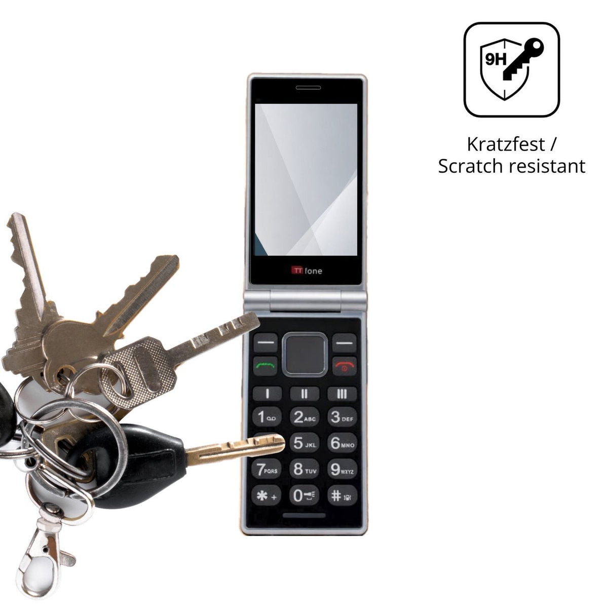dipos Displayschutz für TTfone TT990 4G, transparente Oberfläche, perfekte Passform auch für die Rundungen