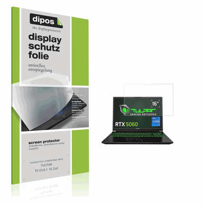 Matte Displayschutzfolie von dipos passend für TULPAR T6 V3.8.1 16 Zoll, präziser Zuschnitt und blasenfrei montiert