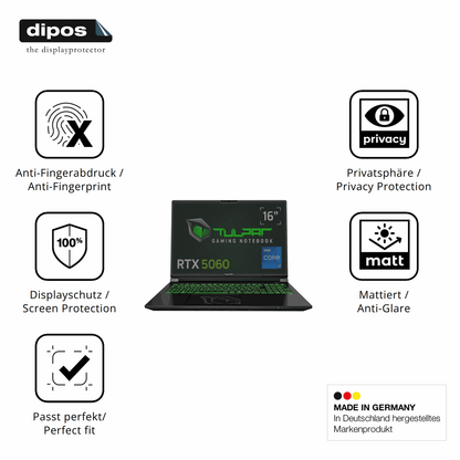 Privatsphäre-Schutz durch Sichtschutz-Folie passend zugeschnitten für TULPAR T6 V3.8.1 16 Zoll