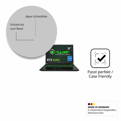 Schutzglasfolie mit optimaler Passform, zur Verwendung mit Hüllen geeignet