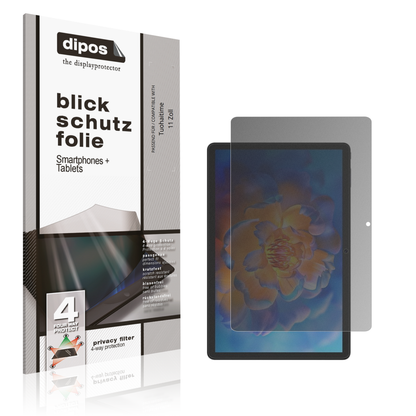 Blickschutzfolie von dipos passend für Tuohaitime 11 Zoll, präziser Zuschnitt und blasenfrei montiert