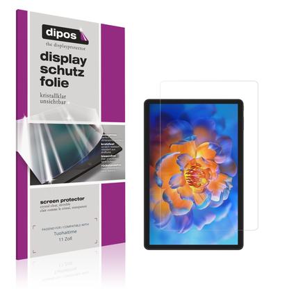 Klare Displayschutzfolie von dipos passend für Tuohaitime 11 Zoll, präziser Zuschnitt und blasenfrei montiert