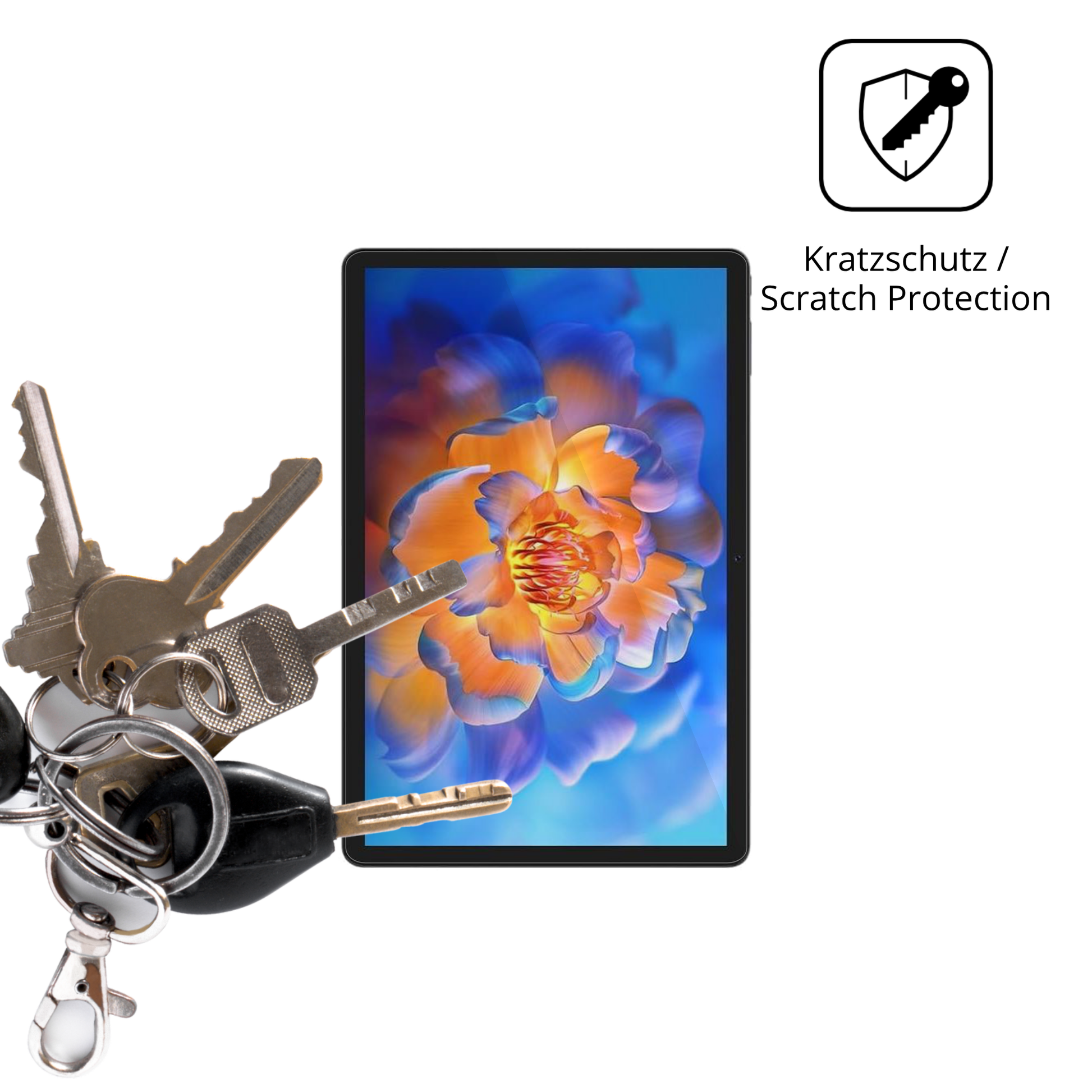 Schutz gegen Kratzer auf dem Tuohaitime 11 Zoll Glas durch Schlüssel oder Ähnliches