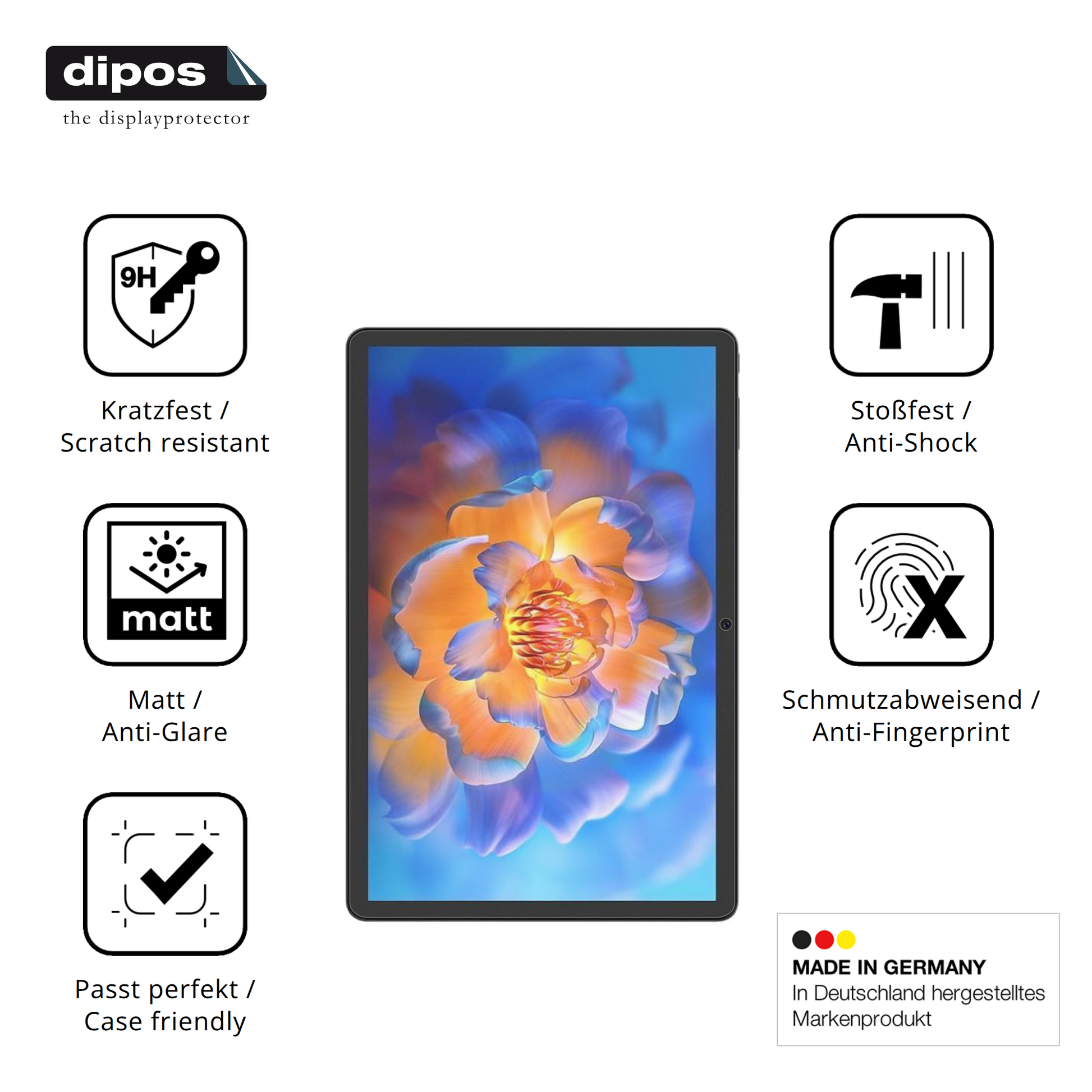 Displayschutz hergestellt in Deutschland, höchste Qualität made in Germany