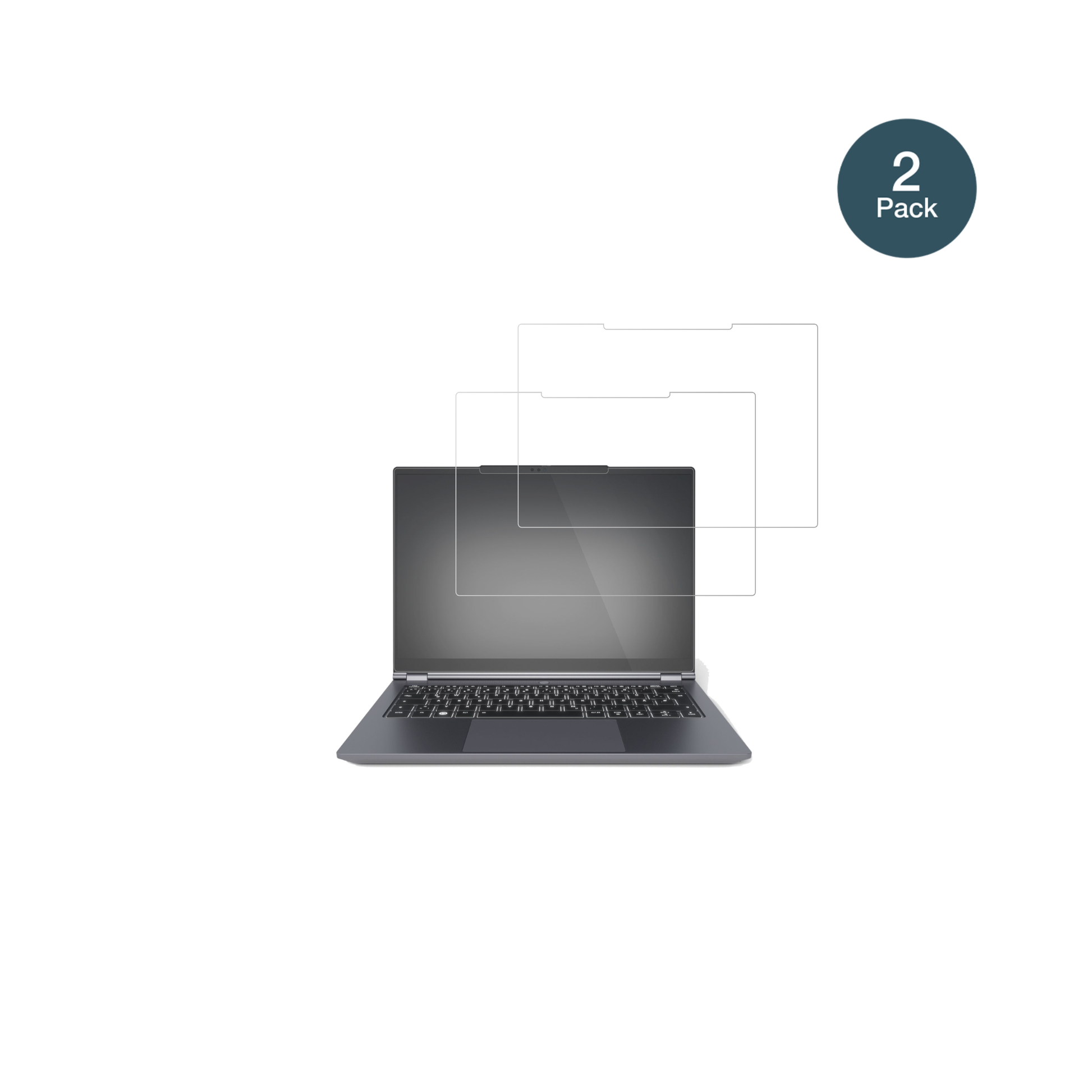 tuxedoinfinitybook pro 14 gen 10 mit aufgebrachter dipos Flex Schutzfolie, glasklare Darstellung ohne Einschränkungen