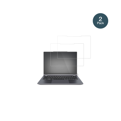 tuxedoinfinitybook pro 14 gen 10 mit aufgebrachter dipos Flex Schutzfolie, glasklare Darstellung ohne Einschränkungen