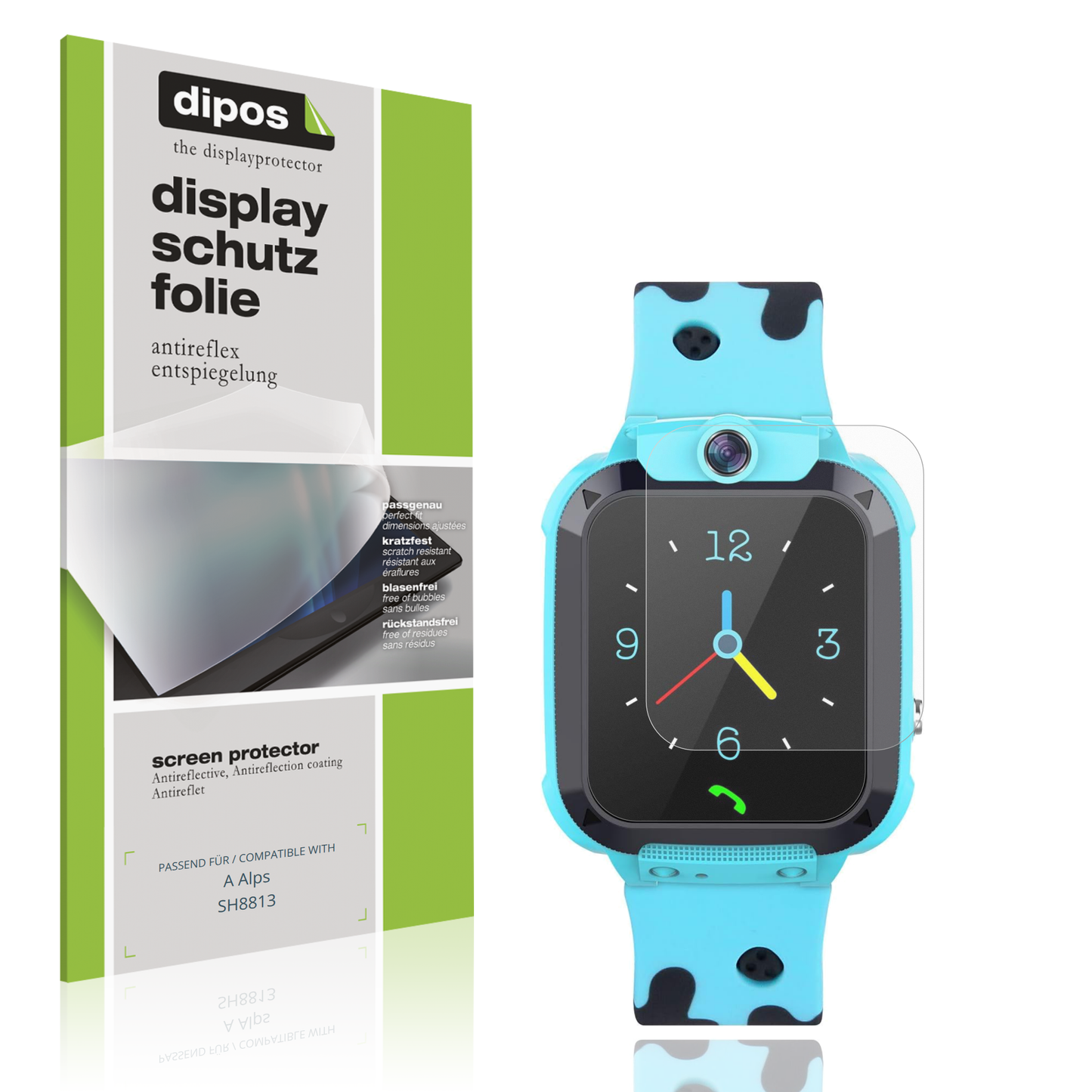 Matte Displayschutzfolie von dipos passend für Tzzulsx Kinder Smartwatch, präziser Zuschnitt und blasenfrei montiert
