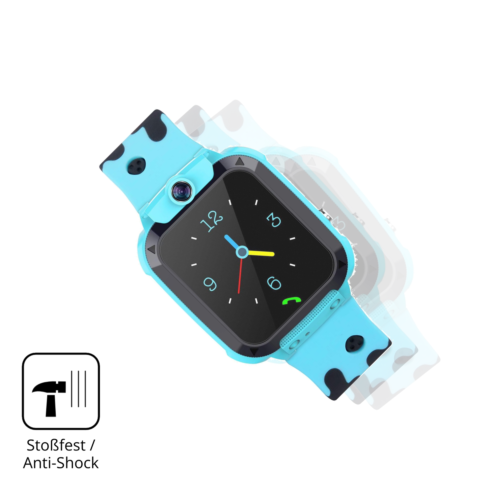 Schutz gegen Kratzer auf dem Tzzulsx Kinder Smartwatch Glas durch Schlüssel, Stöße gegen die Tischkante oder Stürze