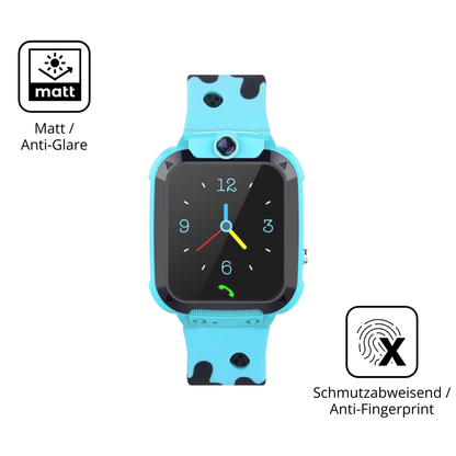 9H Hartbeschichtete, flexible Folie passend zugeschnitten für Tzzulsx Kinder Smartwatch