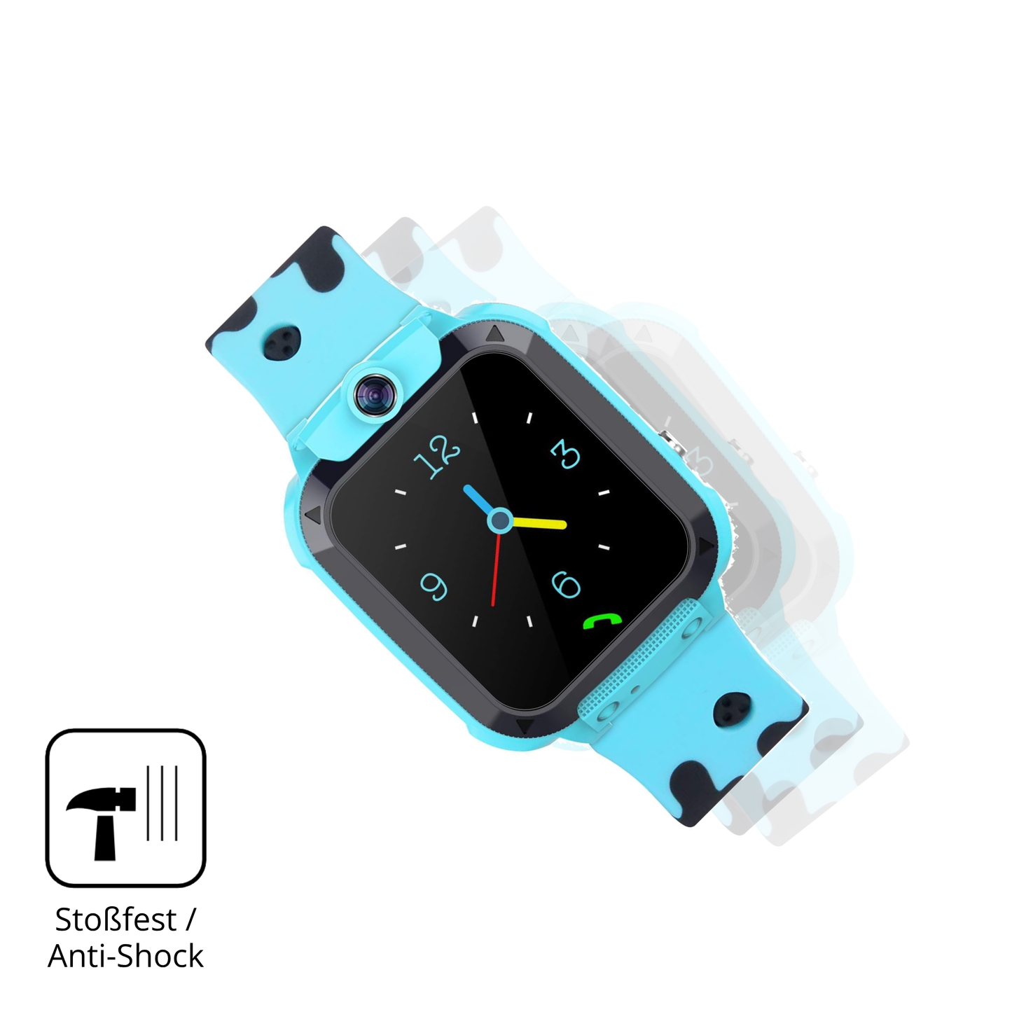 Schutz gegen Kratzer auf dem Tzzulsx Kinder Smartwatch Glas durch Schlüssel, Stöße gegen die Tischkante oder Stürze