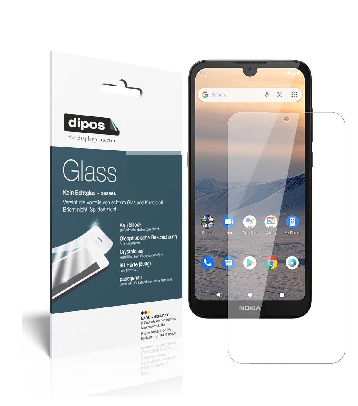 1x 9H Schutzfolie für Nokia 46082 Panzerfolie