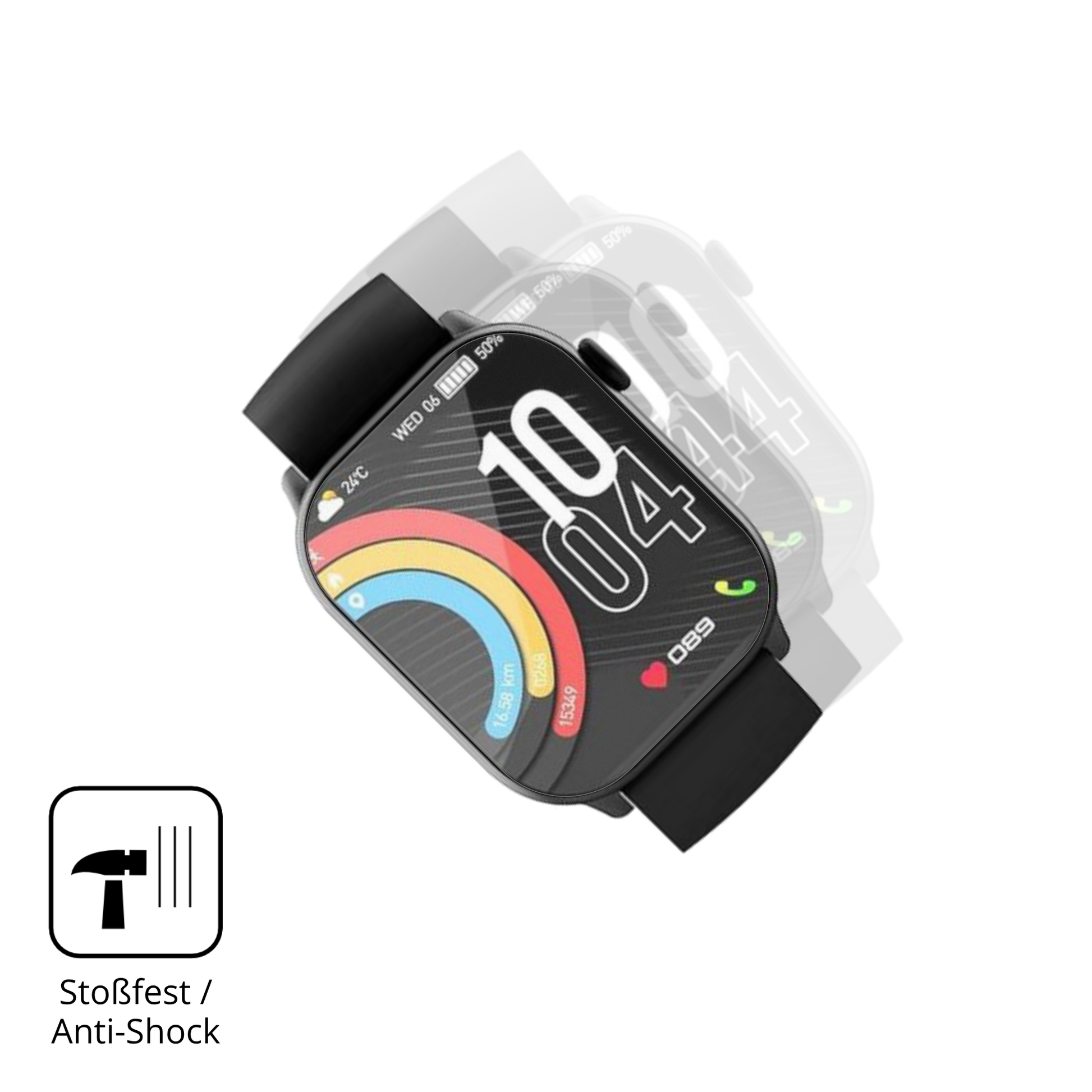 Schutz gegen Kratzer auf dem Uaue Y88 1.96 Zoll Glas durch Schlüssel, Stöße gegen die Tischkante oder Stürze