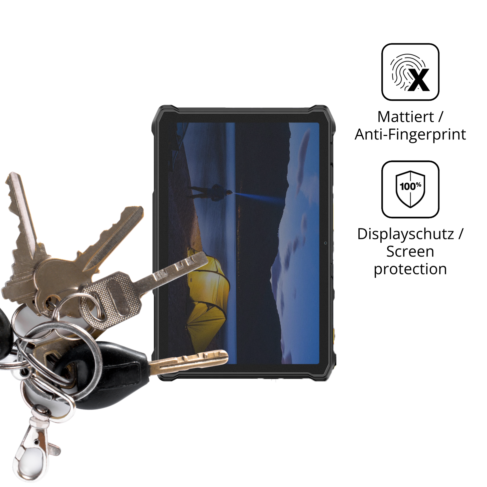 dipos Displayschutz für Ulefone Armor Pad 5 Pro, mattierte Oberfläche, Blickschutzfilter und perfekter Passform