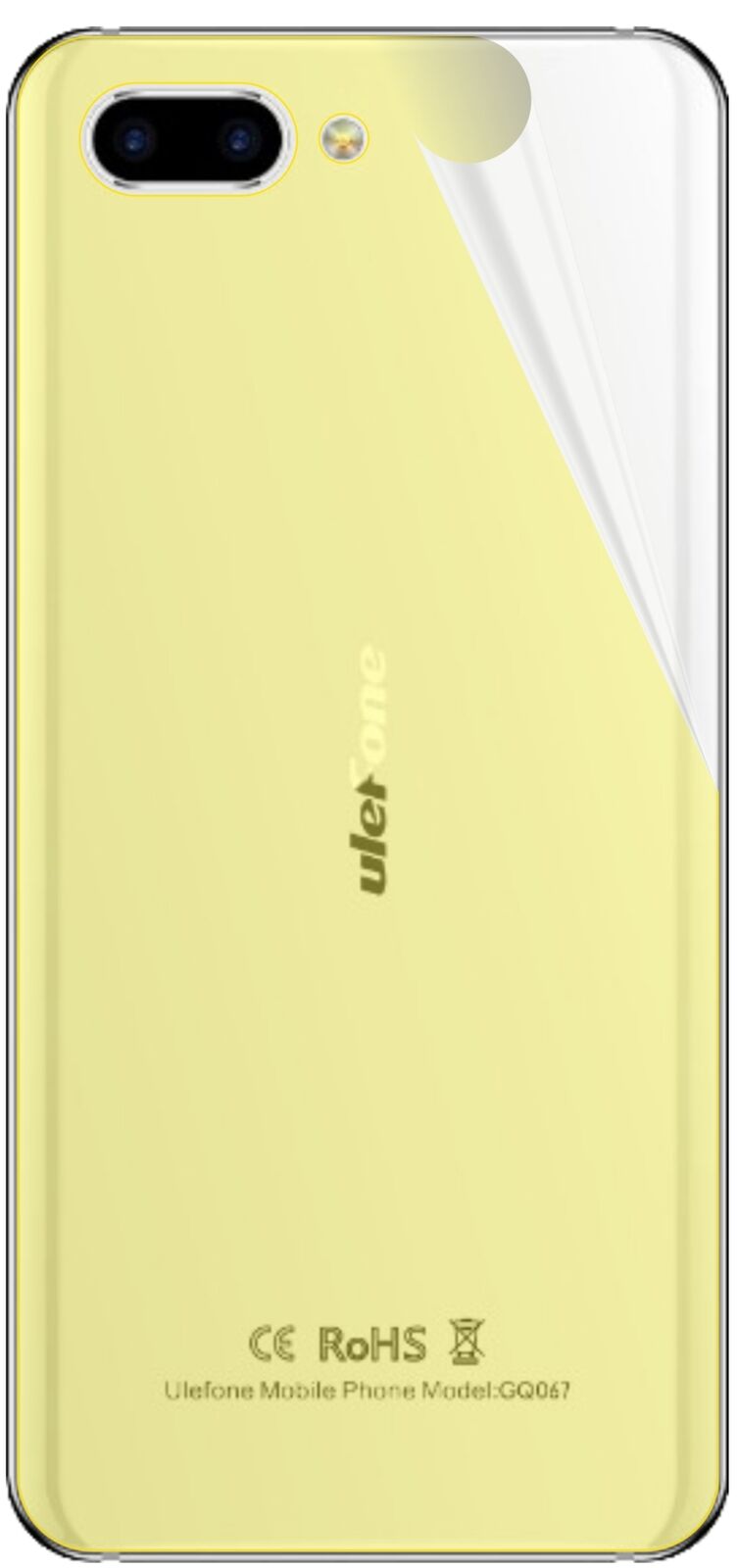 dipos Displayschutz für Ulefone T2 Pro Rückseite, transparente Oberfläche, geringe Dicke und perfekte Passform
