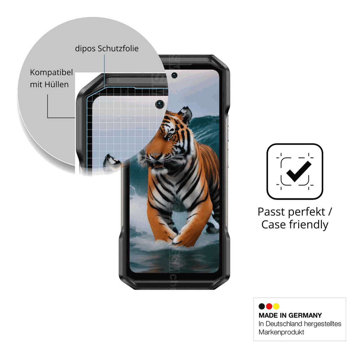 4x Schutzfolie klar für Ulefone Armor 27T+ Display-Schutzfolie