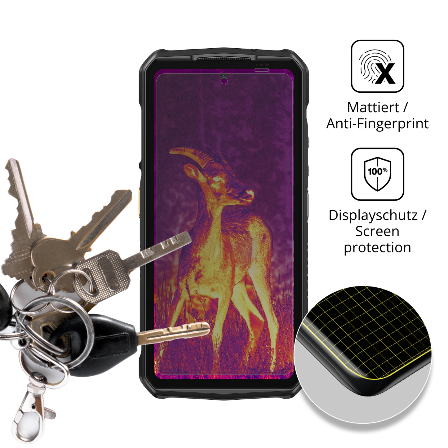 Blickschutzfolie für Ulefone Armor 29 Pro matt Schutzfolie Privacy