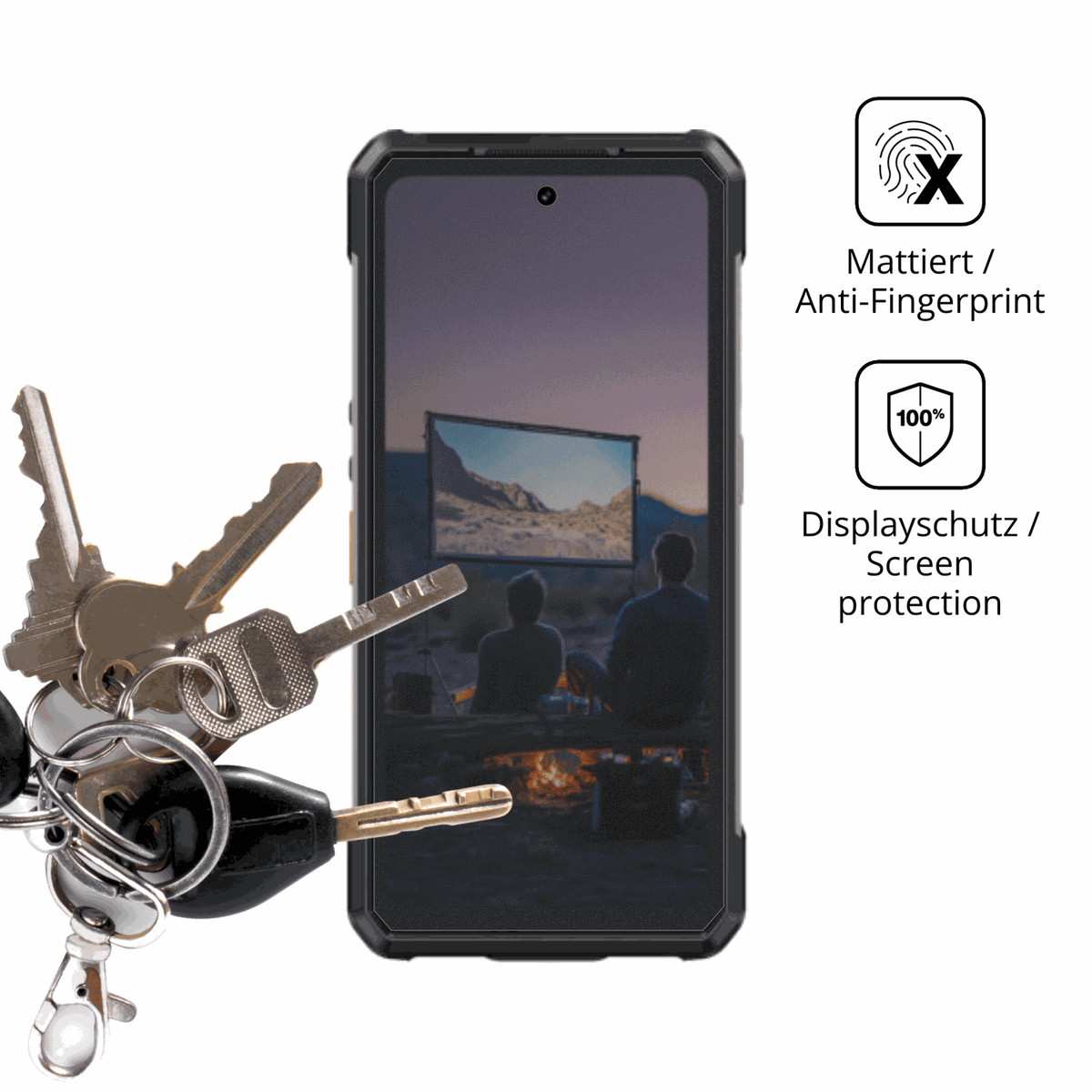 dipos Displayschutz für Ulefone Armor 34 Plus, mattierte Oberfläche, Blickschutzfilter und perfekter Passform