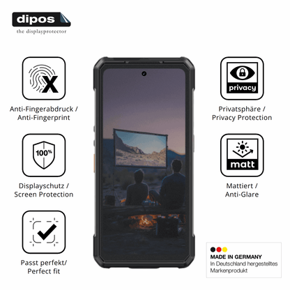 Privatsphäre-Schutz durch Sichtschutz-Folie passend zugeschnitten für Ulefone Armor 34 Plus