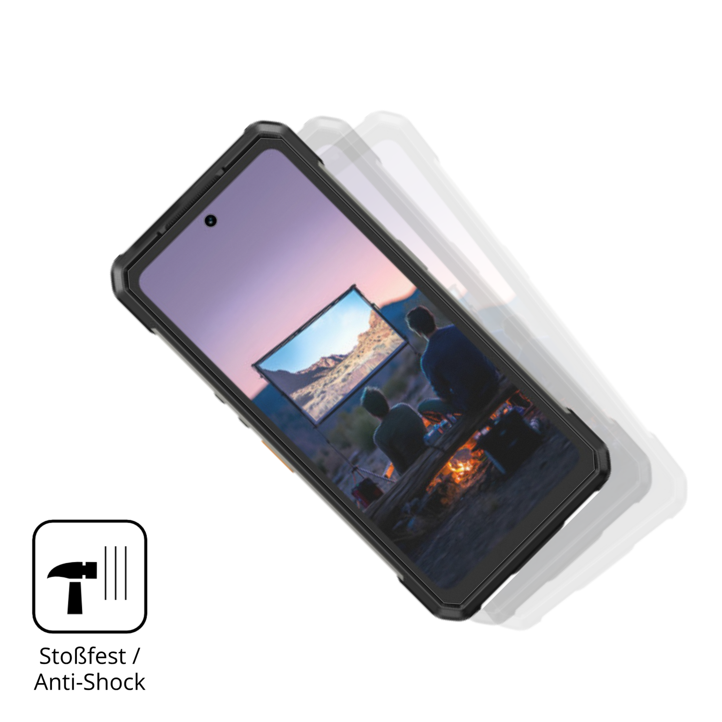 Schutz gegen Kratzer auf dem Ulefone Armor 34 Plus Glas durch Schlüssel, Stöße gegen die Tischkante oder Stürze