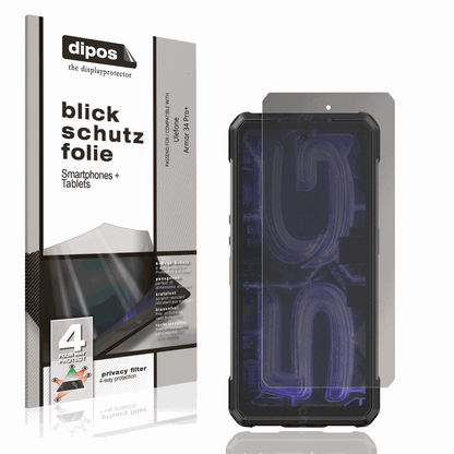 Blickschutzfolie für Ulefone Armor 34 Pro+ matt Schutzfolie Privacy