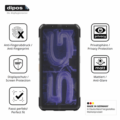 Blickschutzfolie für Ulefone Armor 34 Pro+ matt Schutzfolie Privacy