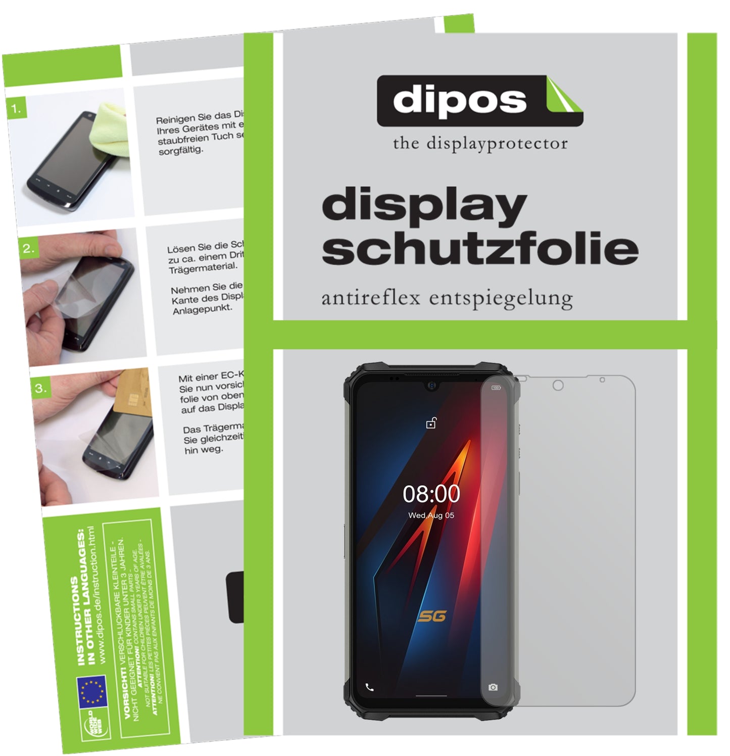 Mattes Panzerglas: Entspiegelte, dünne Folie, Fingerabdruckresistenz und Bildschirmschutz für Ulefone-Armor 8