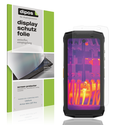 Matte Displayschutzfolie von dipos passend für ulefonearmor mini 20t pro, präziser Zuschnitt und blasenfrei montiert