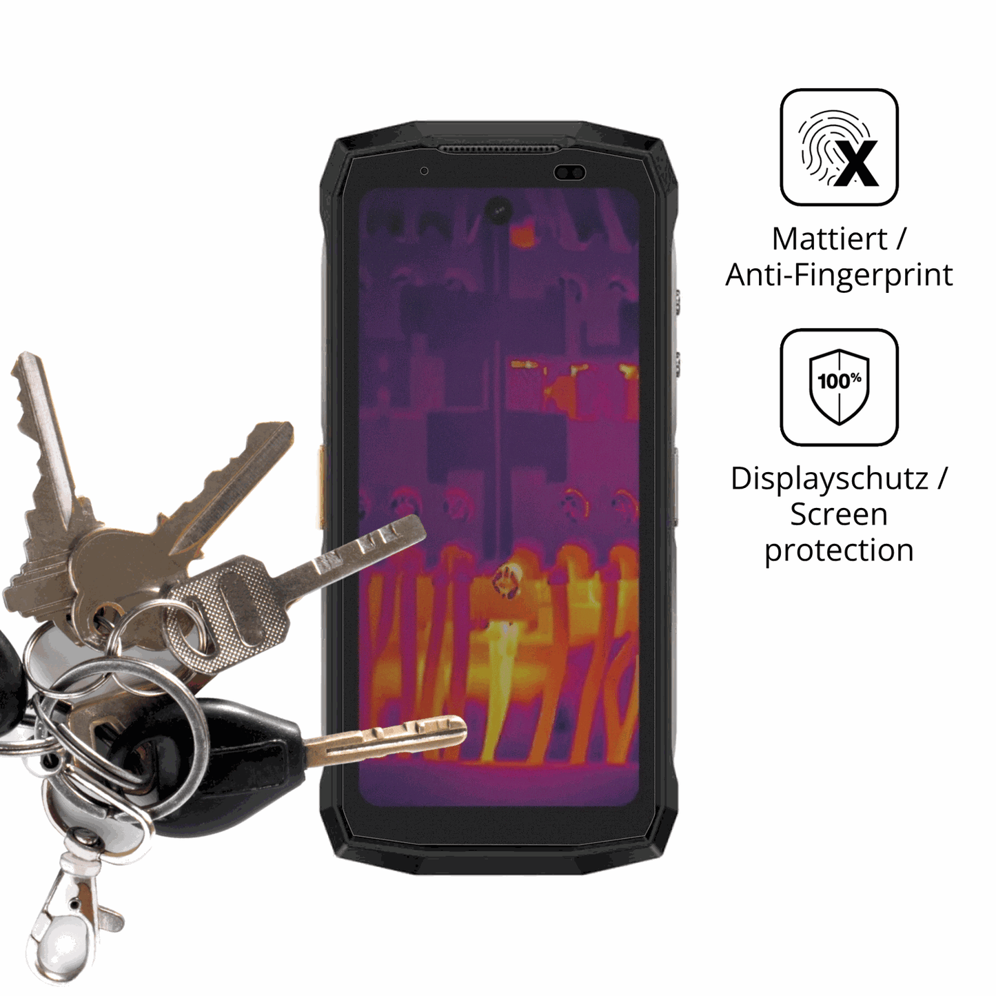 dipos Displayschutz für ulefonearmor mini 20t pro, mattierte Oberfläche, Blickschutzfilter und perfekter Passform