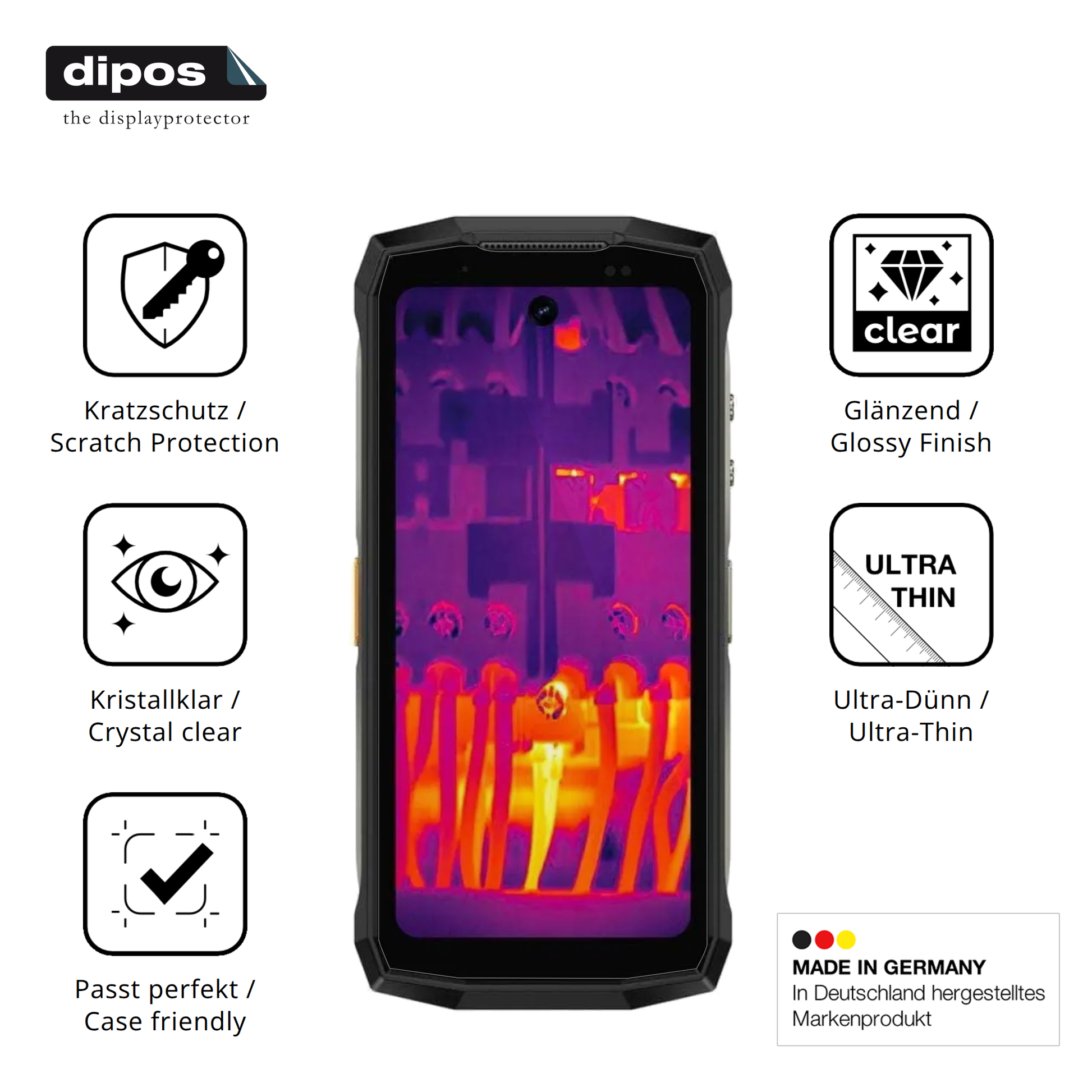 Displayschutz hergestellt in Deutschland, höchste Qualität made in Germany