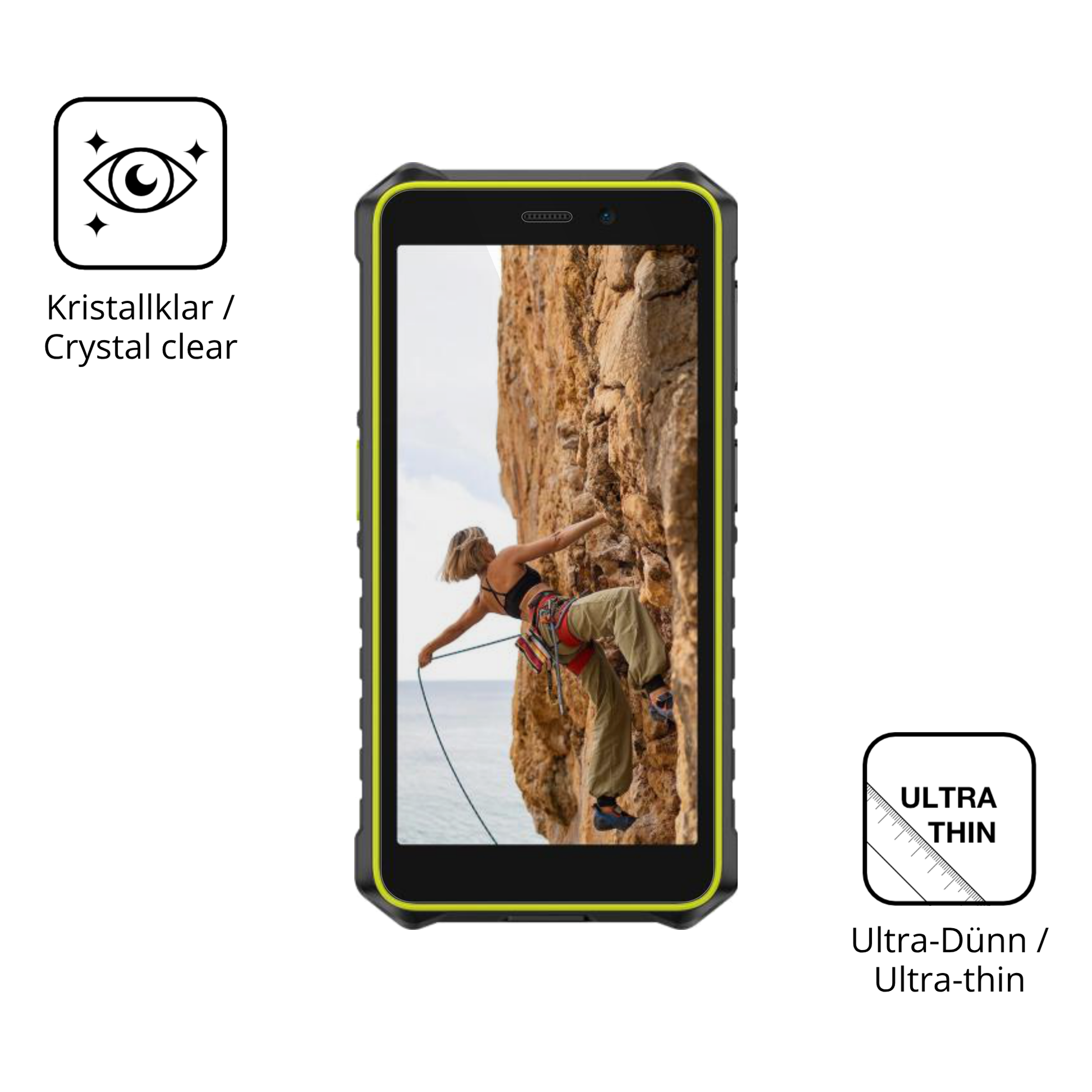 Dünne und klare Folie passend zugeschnitten für Ulefone RugKing 2 Pro