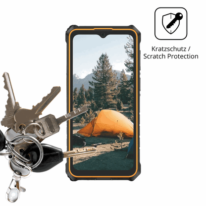 Schutz gegen Kratzer auf dem Ulefone RugKing 3 Pro Glas durch Schlüssel oder Ähnliches