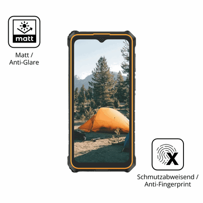 Dünne und entspiegelnde Folie passend zugeschnitten für Ulefone RugKing 3 Pro