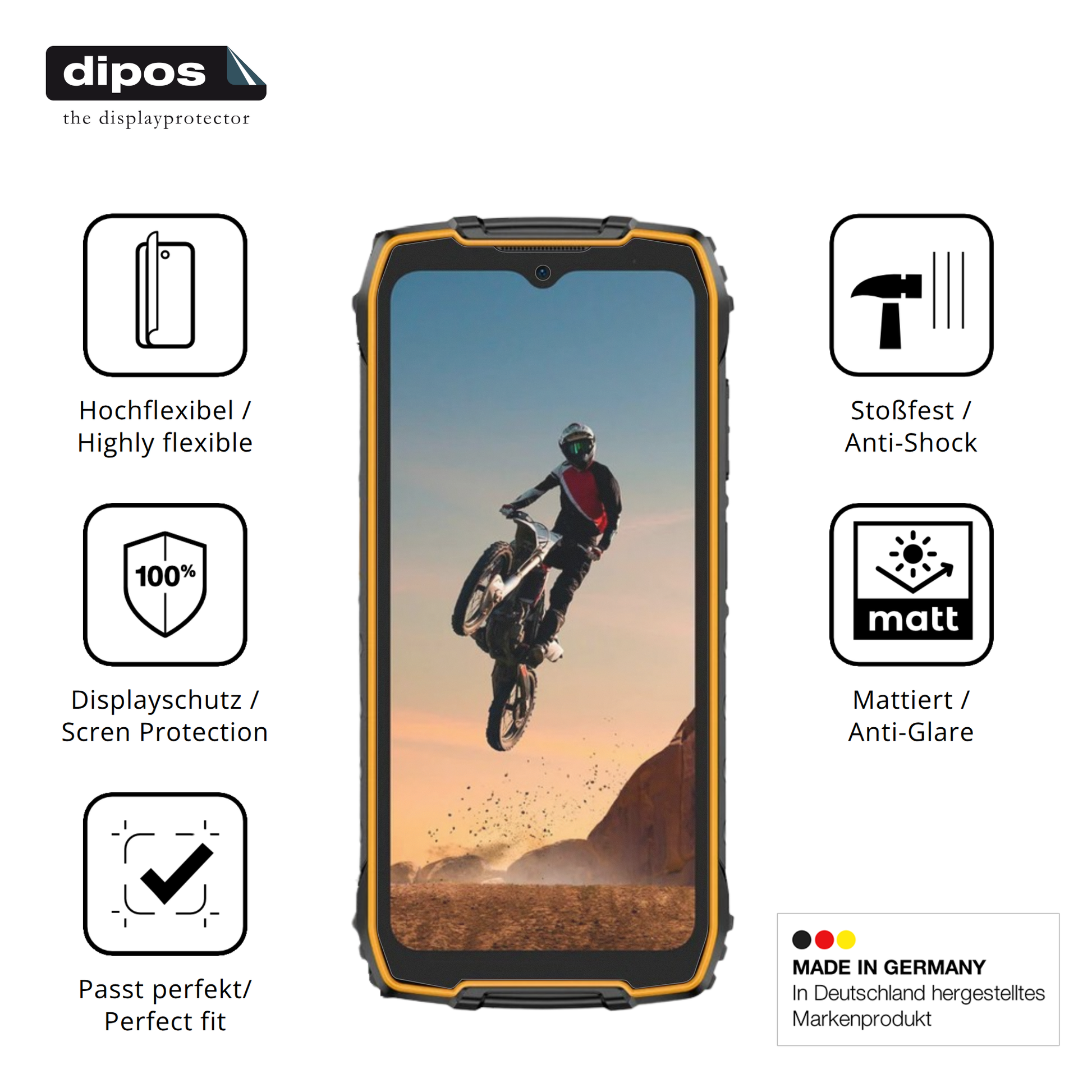 Displayschutz hergestellt in Deutschland, höchste Qualität made in Germany