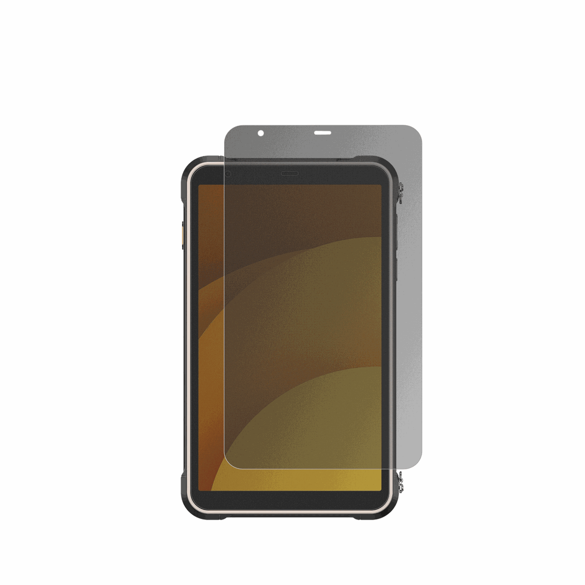 UlefoneRugKing Pad Pro mit aufgebrachtem dipos Displayschutz, der seitliche Einblicke blockiert