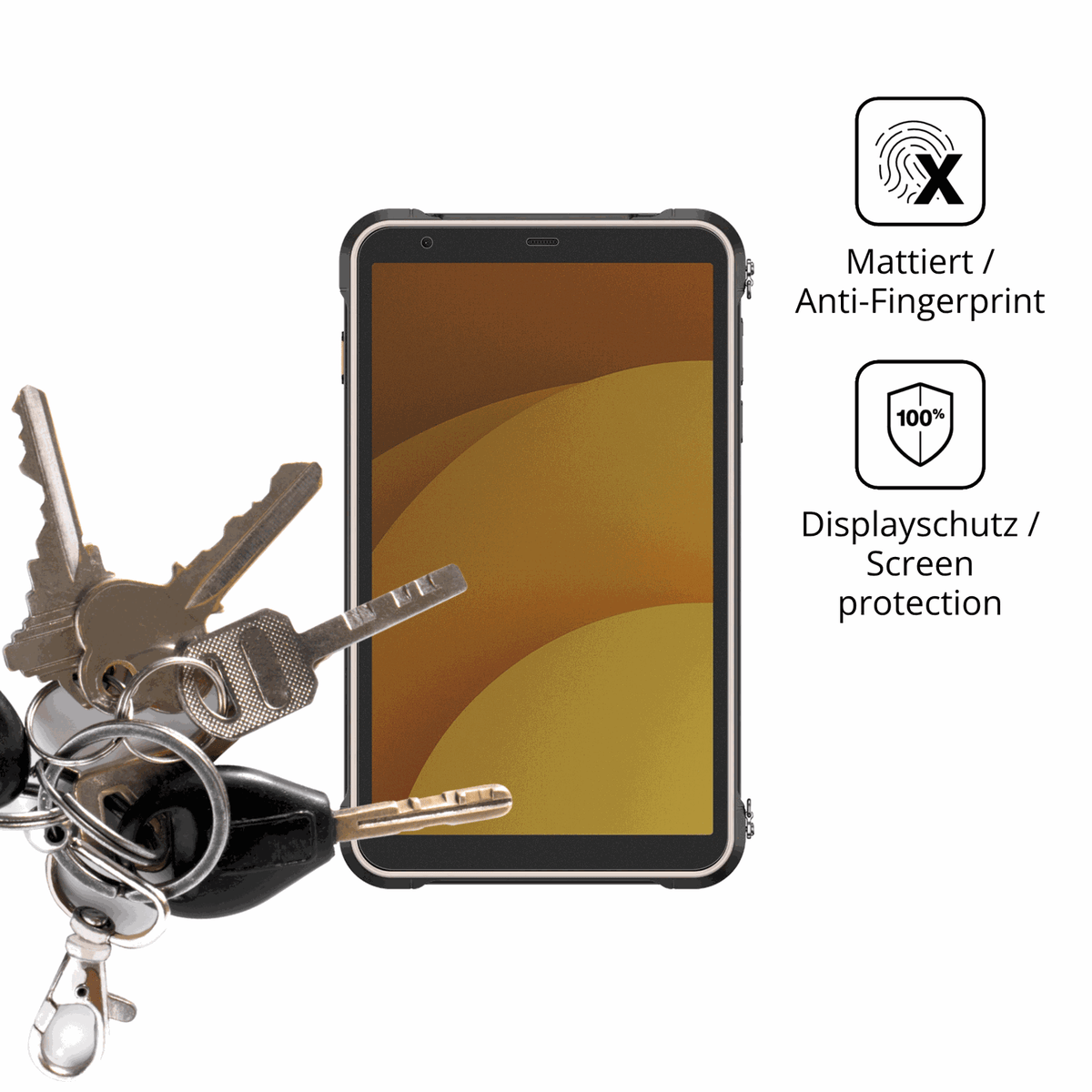 dipos Displayschutz für Ulefone RugKing Pad Pro, mattierte Oberfläche, Blickschutzfilter und perfekter Passform