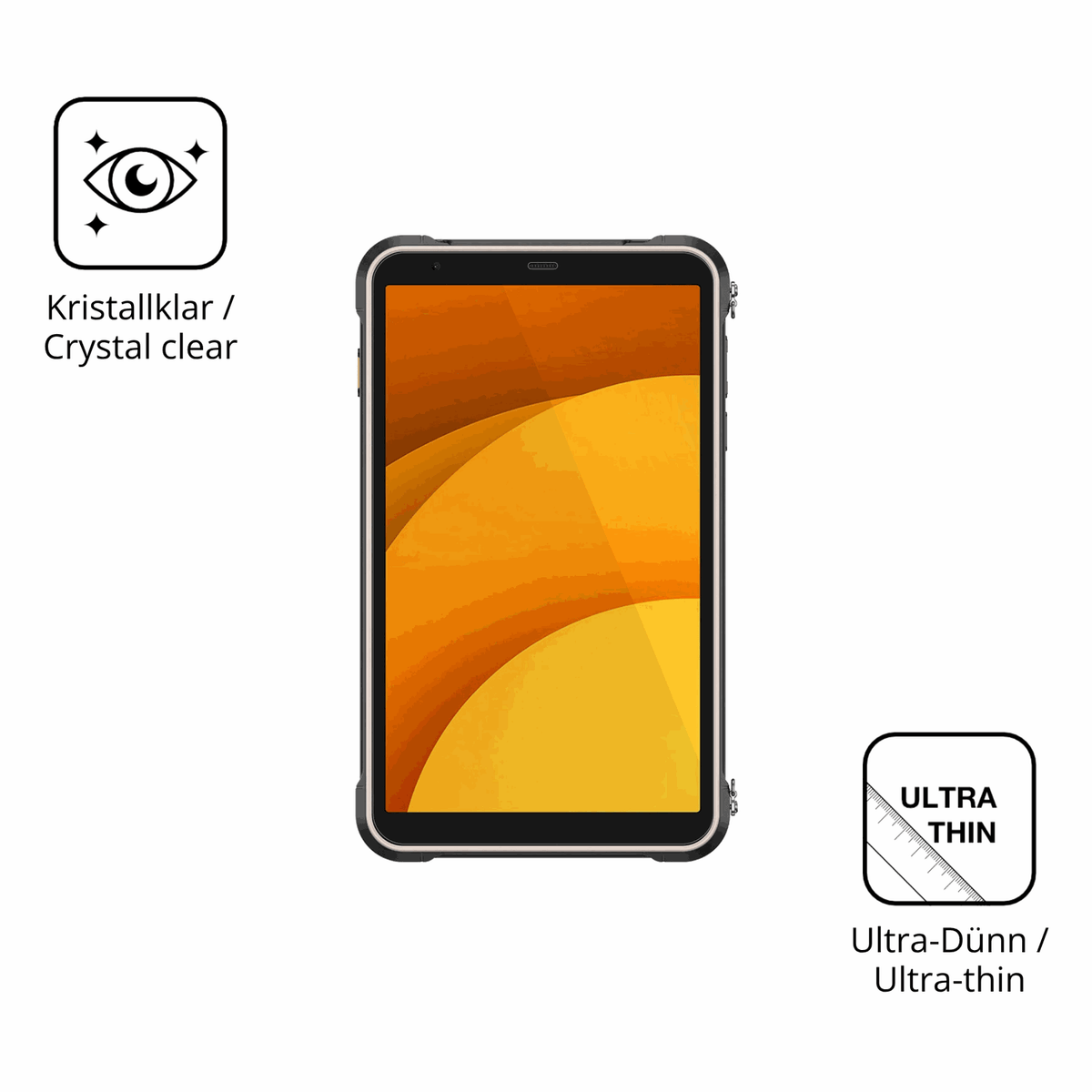 Dünne und klare Folie passend zugeschnitten für Ulefone RugKing Pad Pro